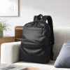 Black simple business casual backpack, suitable for both men and women, lightweight and large-capacity for commuting and travel details Picture